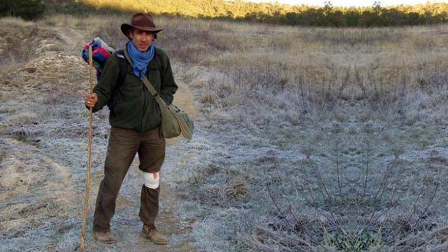 Frosty morning for the author in the Sierra Laguna