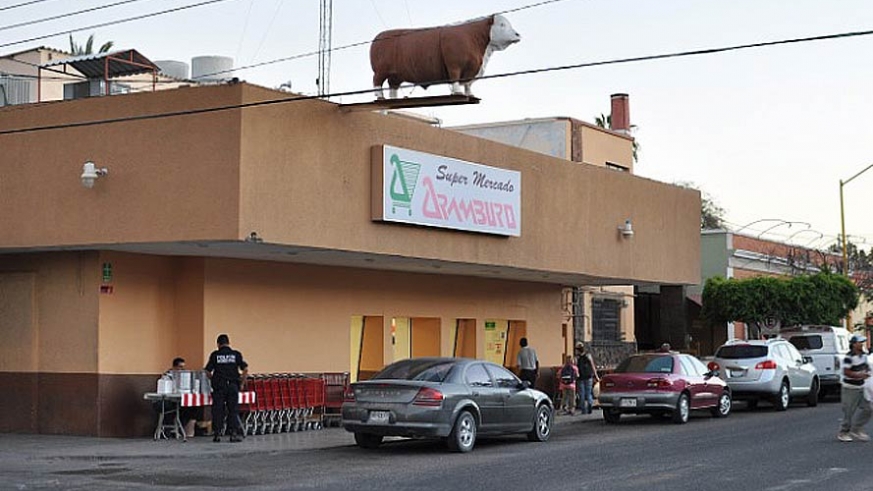 Aramburo's Market has been at this location since the 1930's, also know as the cow store, the fiberglass beast unflinchingly weathered Category 4 Hurricane Odile 