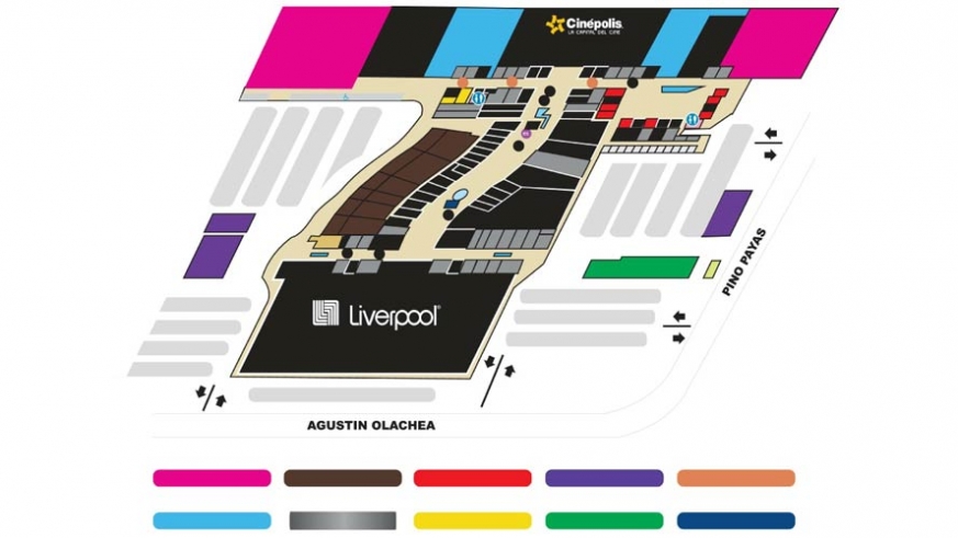 Map of the Shoppes at La Paz, many spaces remain empty as La Paz grows into all the new retail space