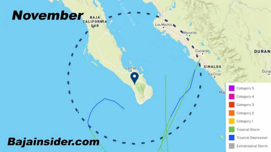 Tropical cyclones in November - Nothing has ever made landfall in Baja in November and the East Pac as a whole becomes quiet