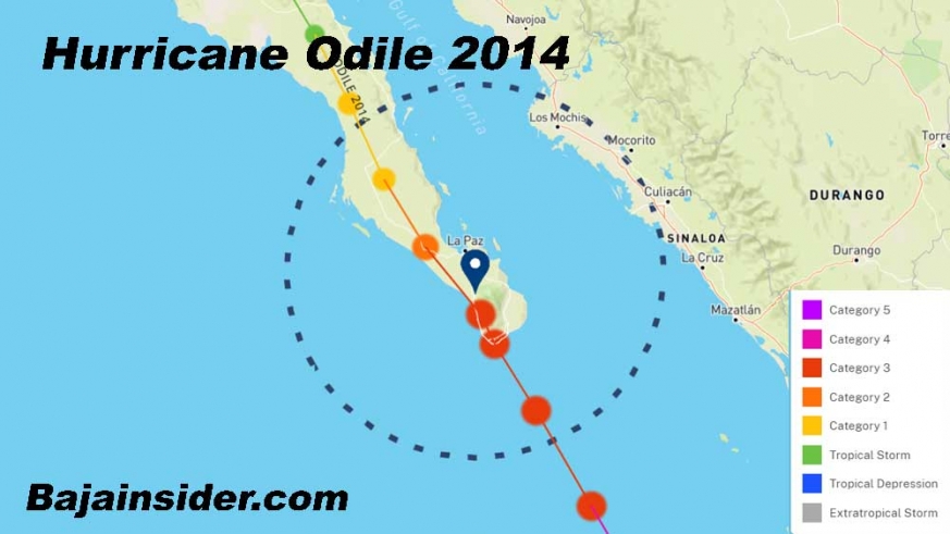 Major Hurricane Odile 2014 - the most powerful storm to make landfall in Baja. The data was downgraded to a Category 3 at landfall.