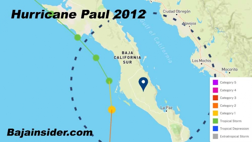 The latest in the season that a tropical cyclone has made landfall on the Baja was 2012's Hurricane Paul on October 17.