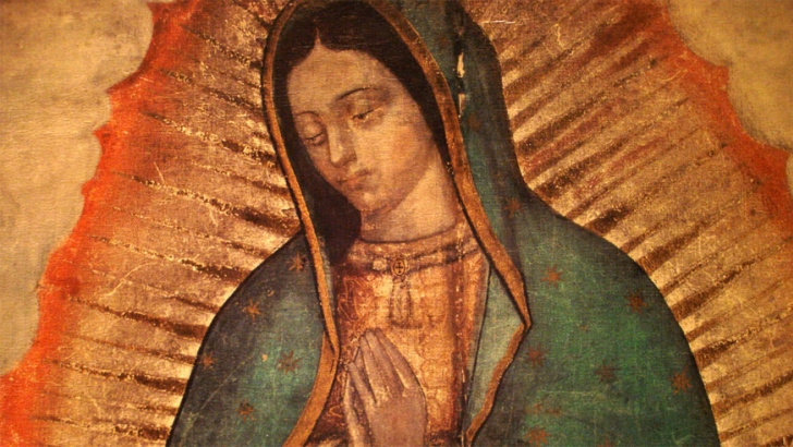 Section of the original 'tila" image of he Virgin of Guadalupe